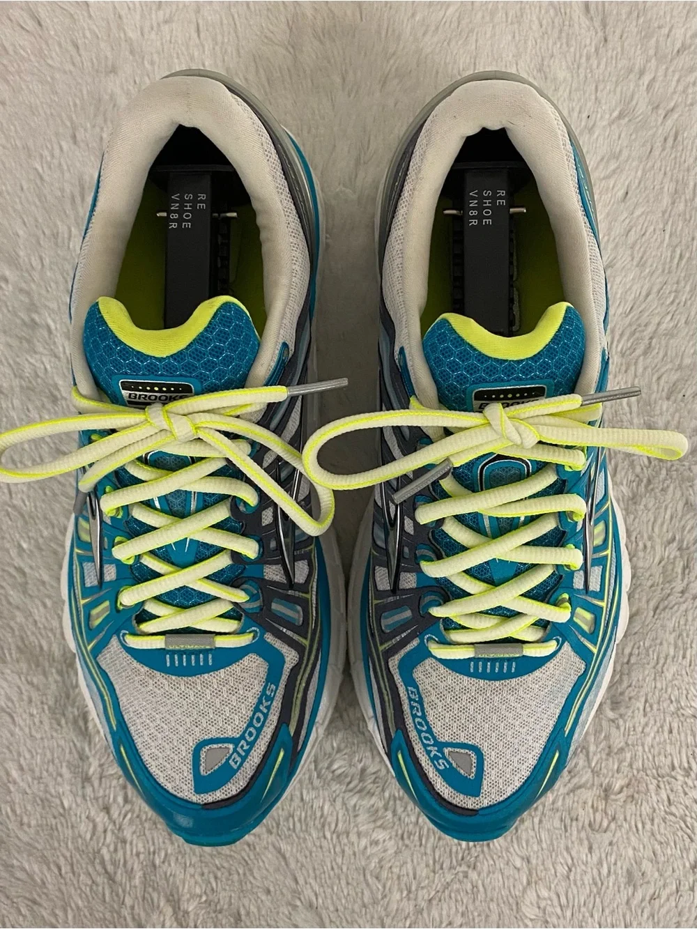 Brooks Transcend Ultimate Ride Running Shoes Women’s Size 8.5 Blue Gray Yellow